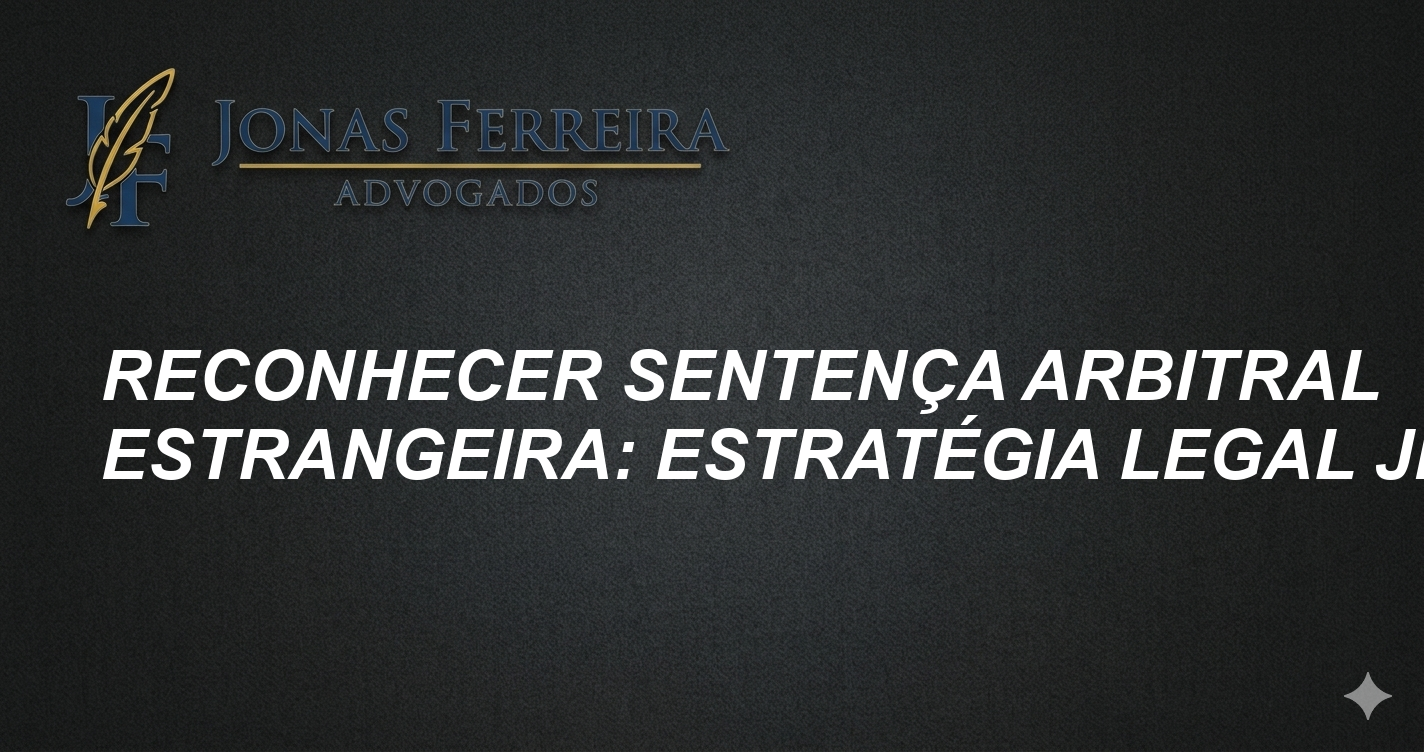 Reconhecer Sentença Arbitral Estrangeira: Estratégia Legal JFA