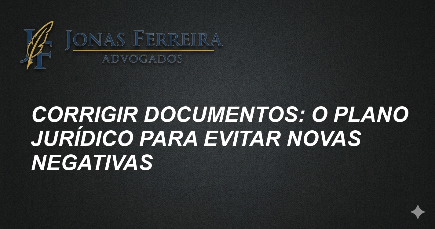 Corrigir Documentos: O Plano Jurídico para Evitar Novas Negativas