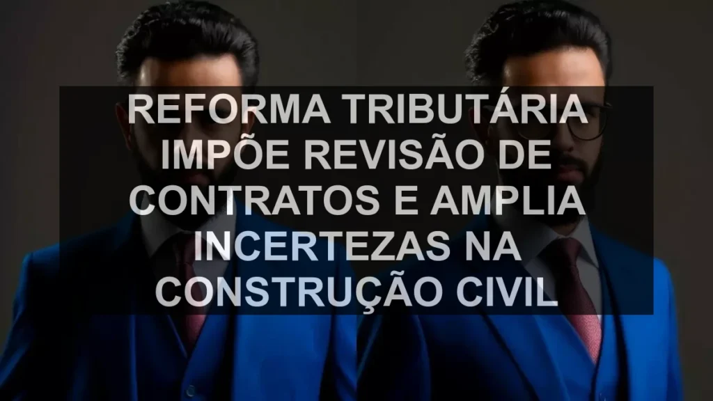 Reforma tributária impõe revisão de contratos e amplia incertezas na construção civil