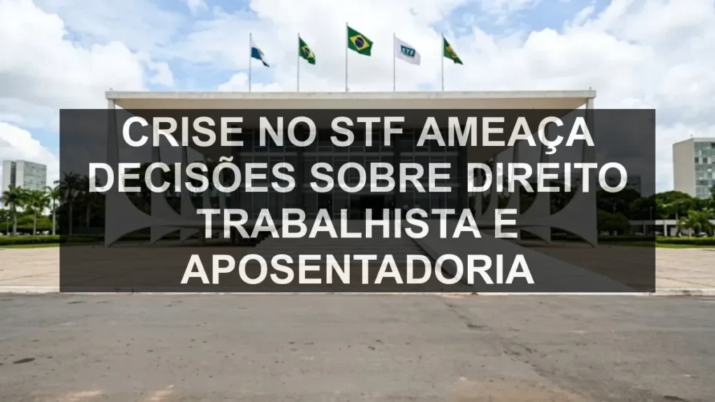 Crise no STF ameaça decisões sobre direito trabalhista e aposentadoria