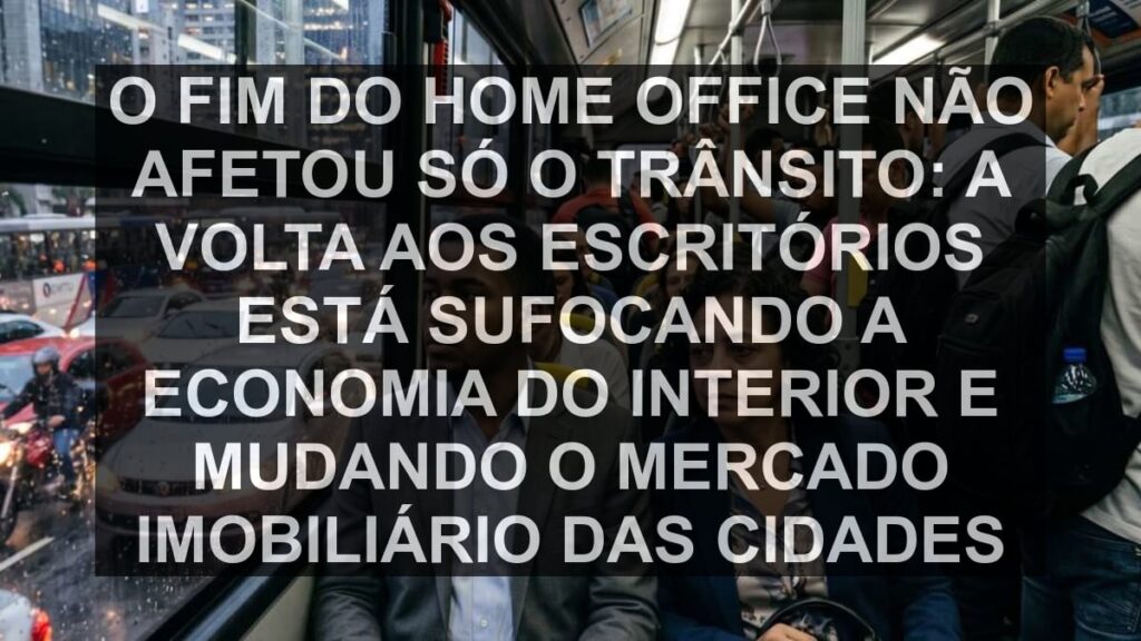 O fim do home office não afetou só o trânsito: a volta aos escritórios está sufocando a economia do interior e mudando o mercado imobiliário das cidades