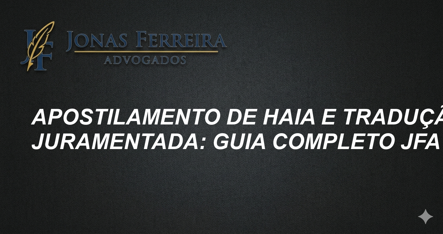 Apostilamento de Haia e Tradução Juramentada: Guia Completo JFA